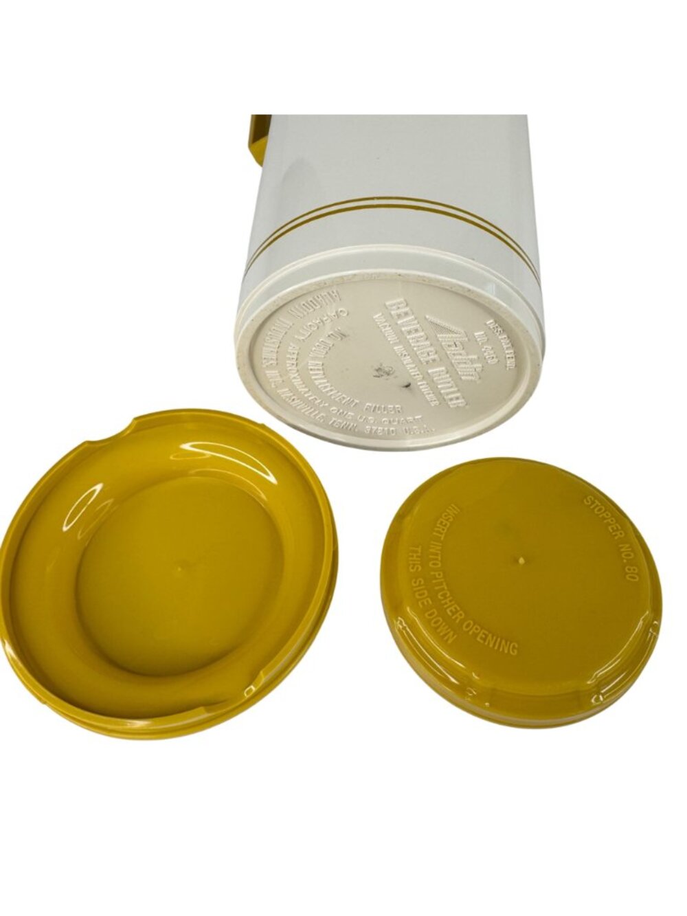 Aladdin Beverage Butler Vacuum Insulated Pitcher Thermos 1-Qt Yellow MCM 70s - Picture 7 of 16